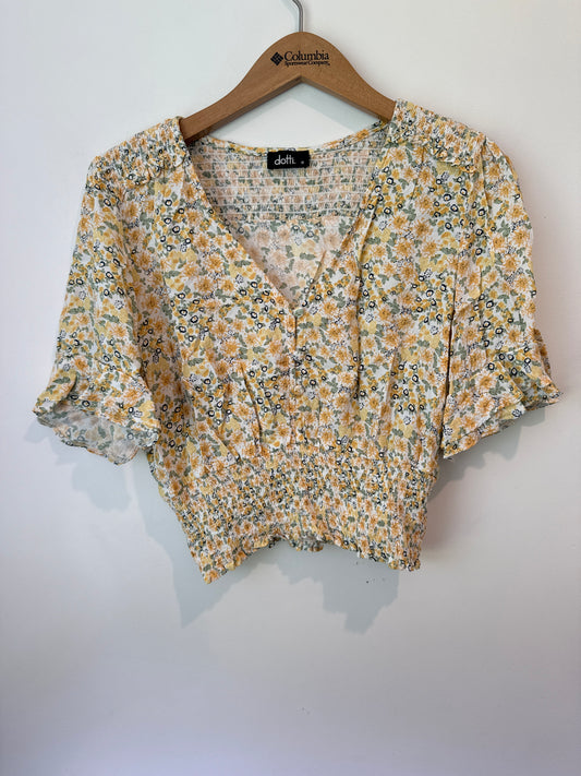 Dotti Size 10 Floral Cropped Top
