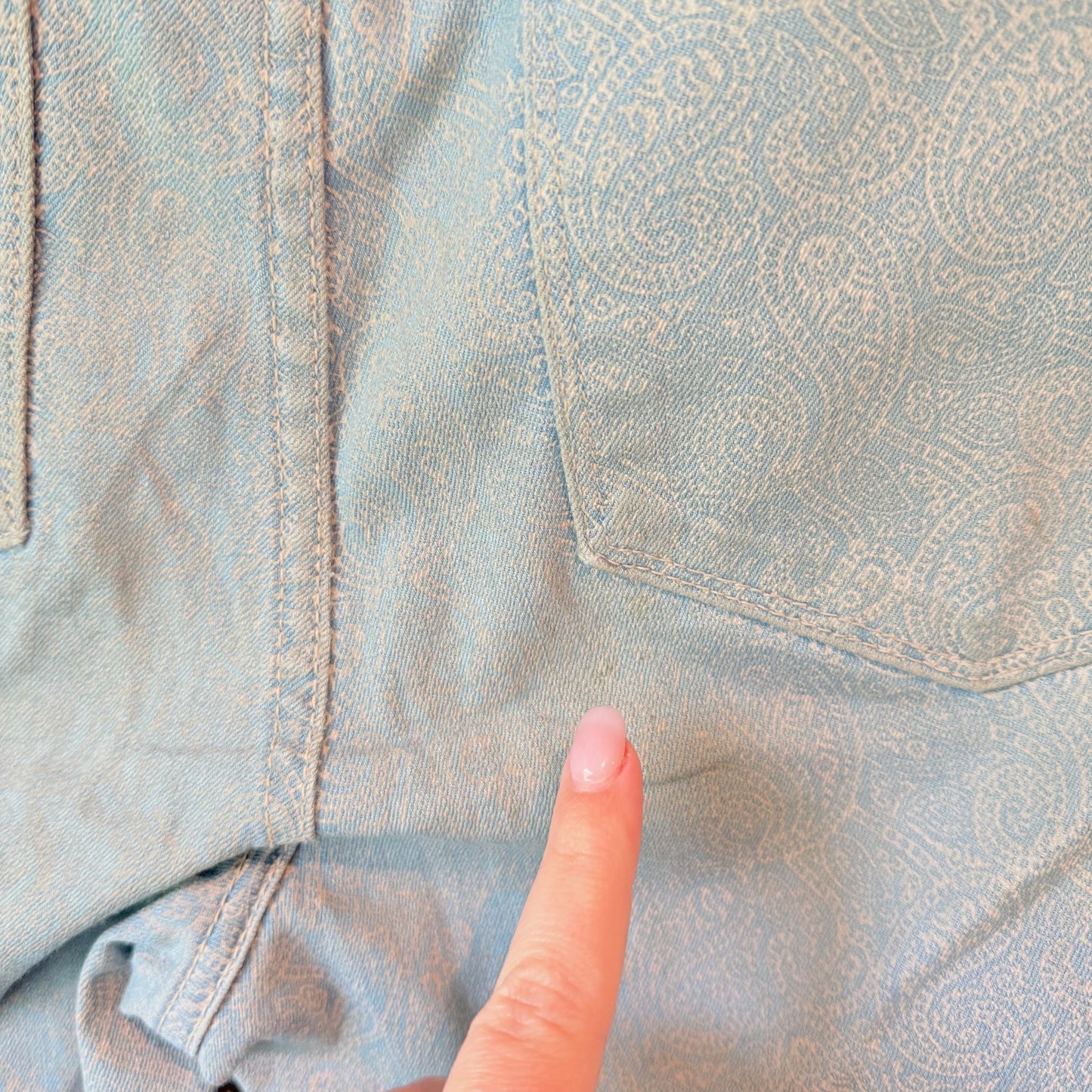 NYDJ (USA) Size 12 Roll Cuff Ankle Paisley Patterned Jeans