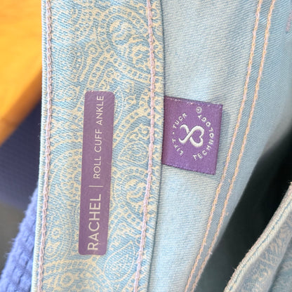 NYDJ (USA) Size 12 Roll Cuff Ankle Paisley Patterned Jeans