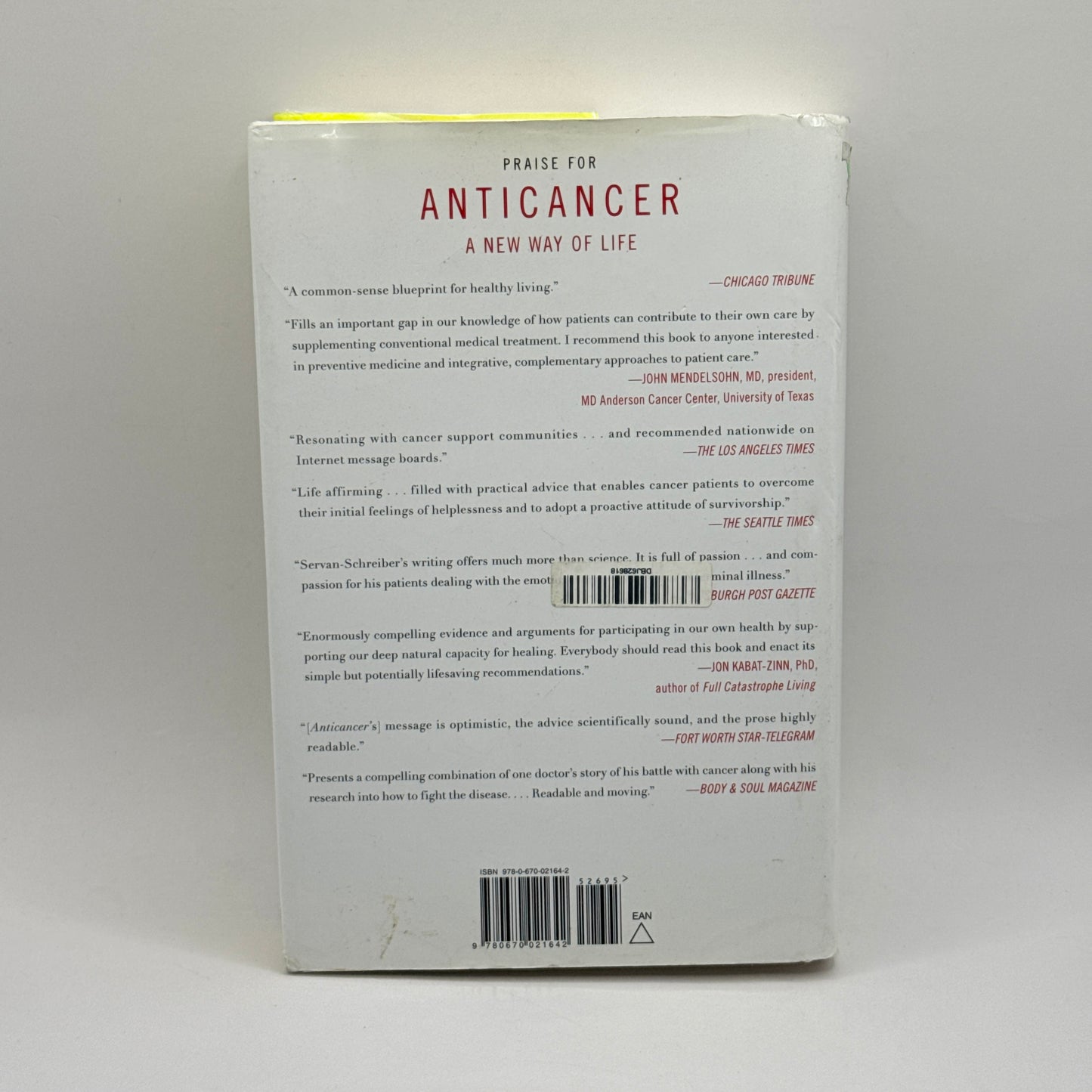 Anticancer: A New Way of Life  By David Servan-Schreiber, MD, PhD