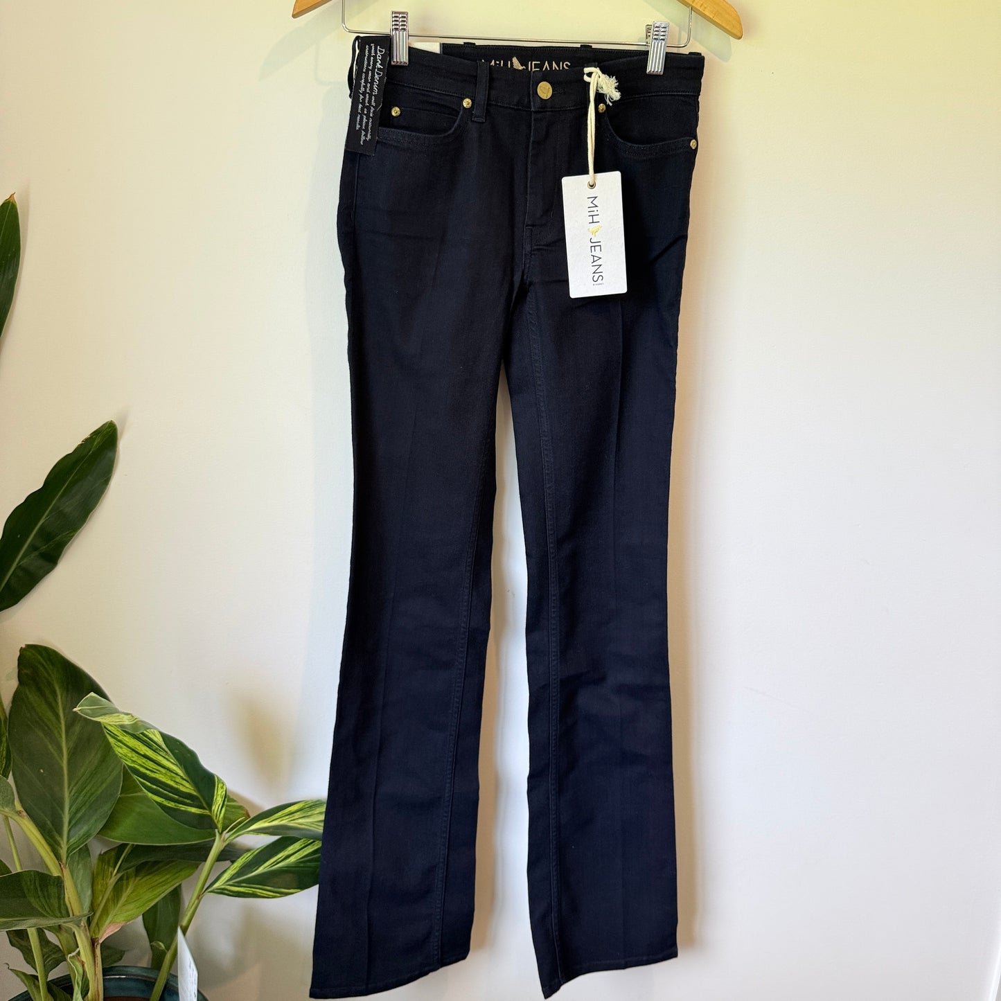 MiH London Mid-Rise Subtle Bootcut Jeans in Black - Size 25