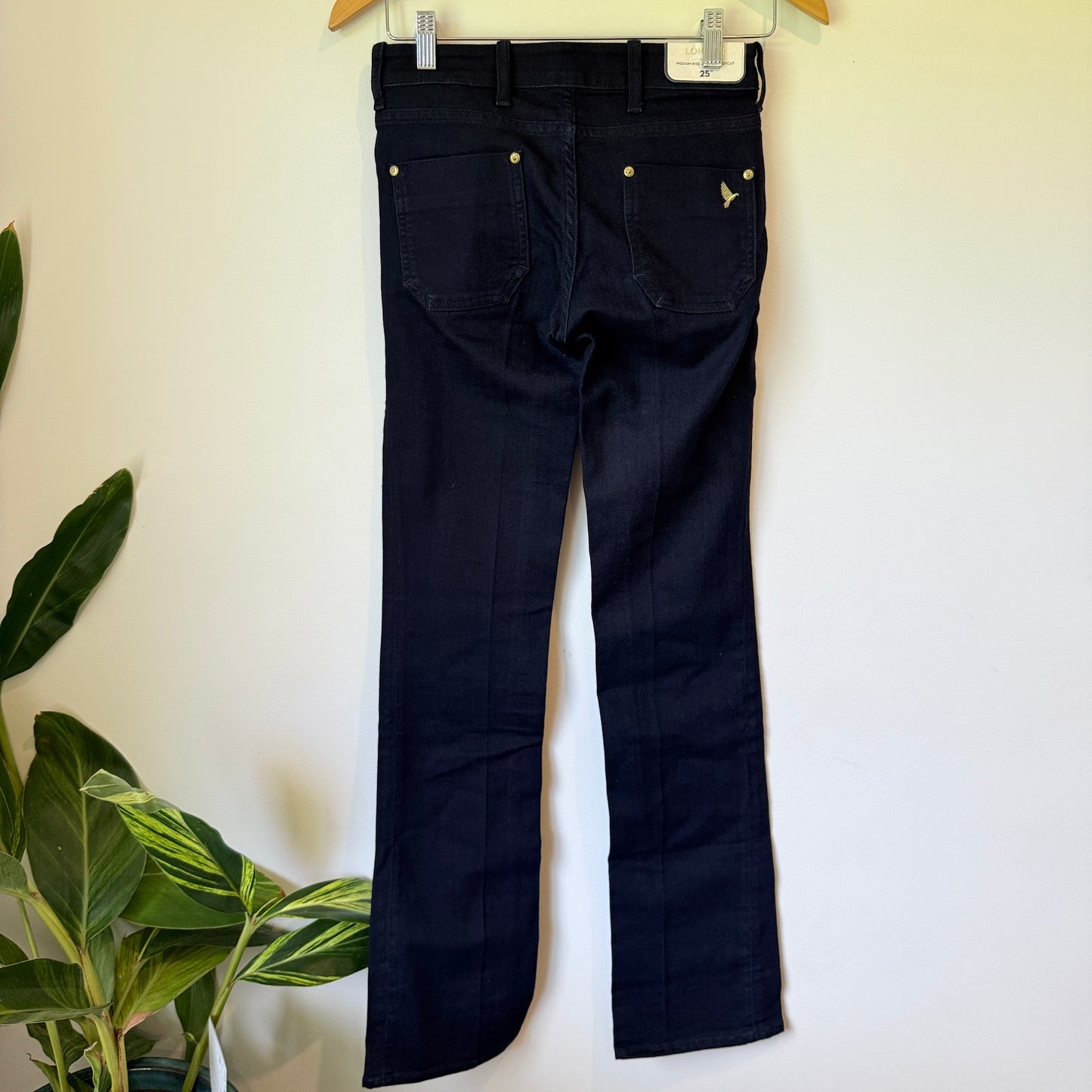 MiH London Mid-Rise Subtle Bootcut Jeans in Black - Size 25