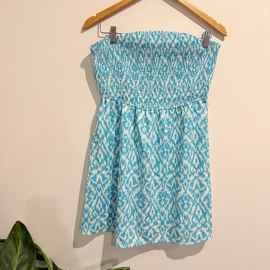 Shein Size L Strapless Smocked-Bodice Mini Dress