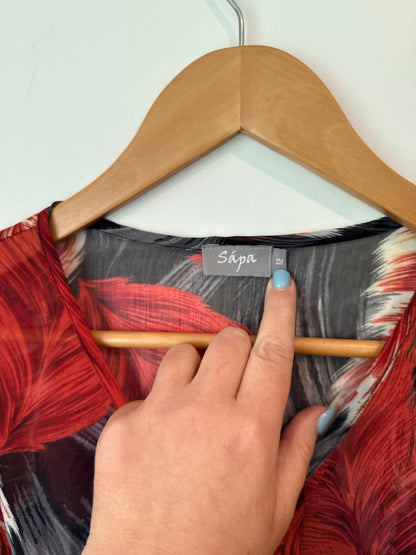 Sapa Size 12 Patterned Chiffon Blouse