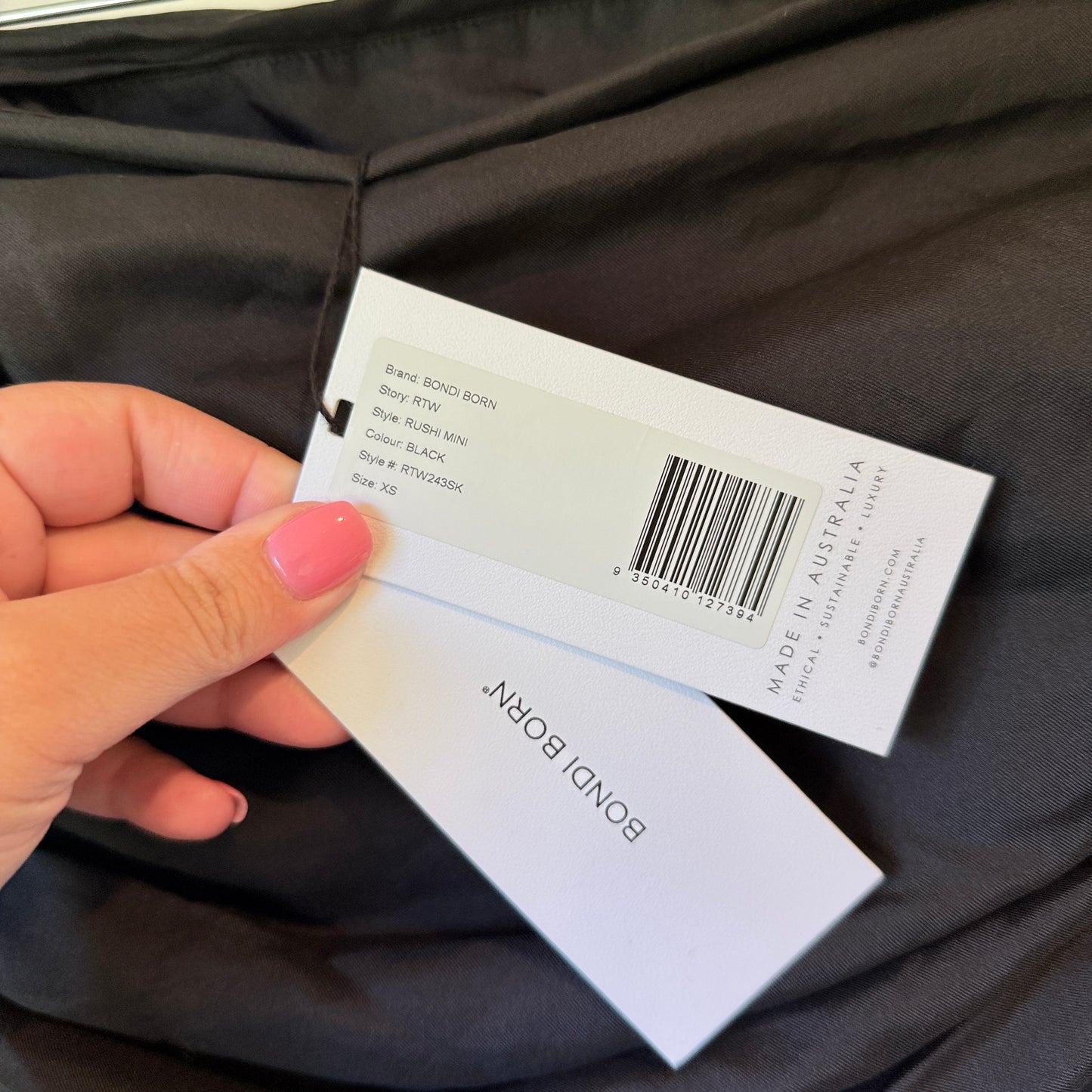 Bondi Born Rushi Mini Dress in Black - Size XS