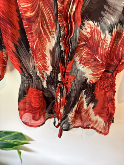 Sapa Size 12 Patterned Chiffon Blouse