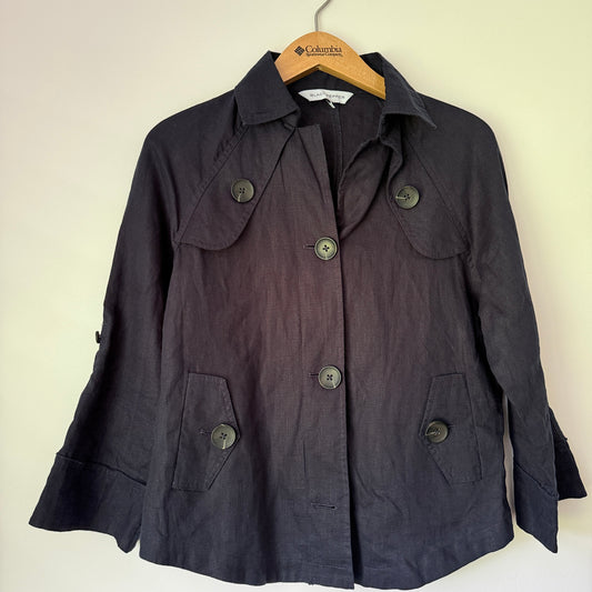 Black Pepper Size 8 100% Linen Jacket