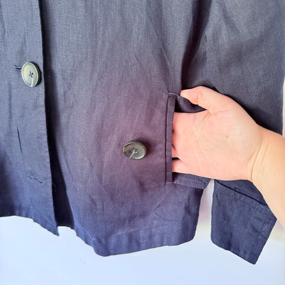 Black Pepper Size 8 100% Linen Jacket