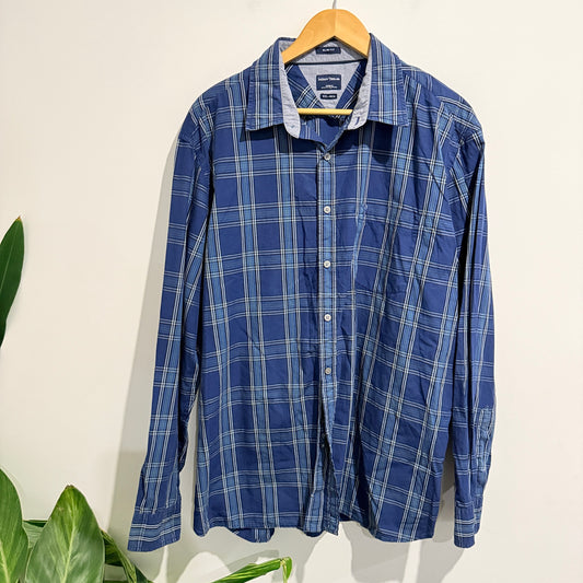 Indian Terran Size 2XL-46cm Casual Long-Sleeve Plaid Shirt