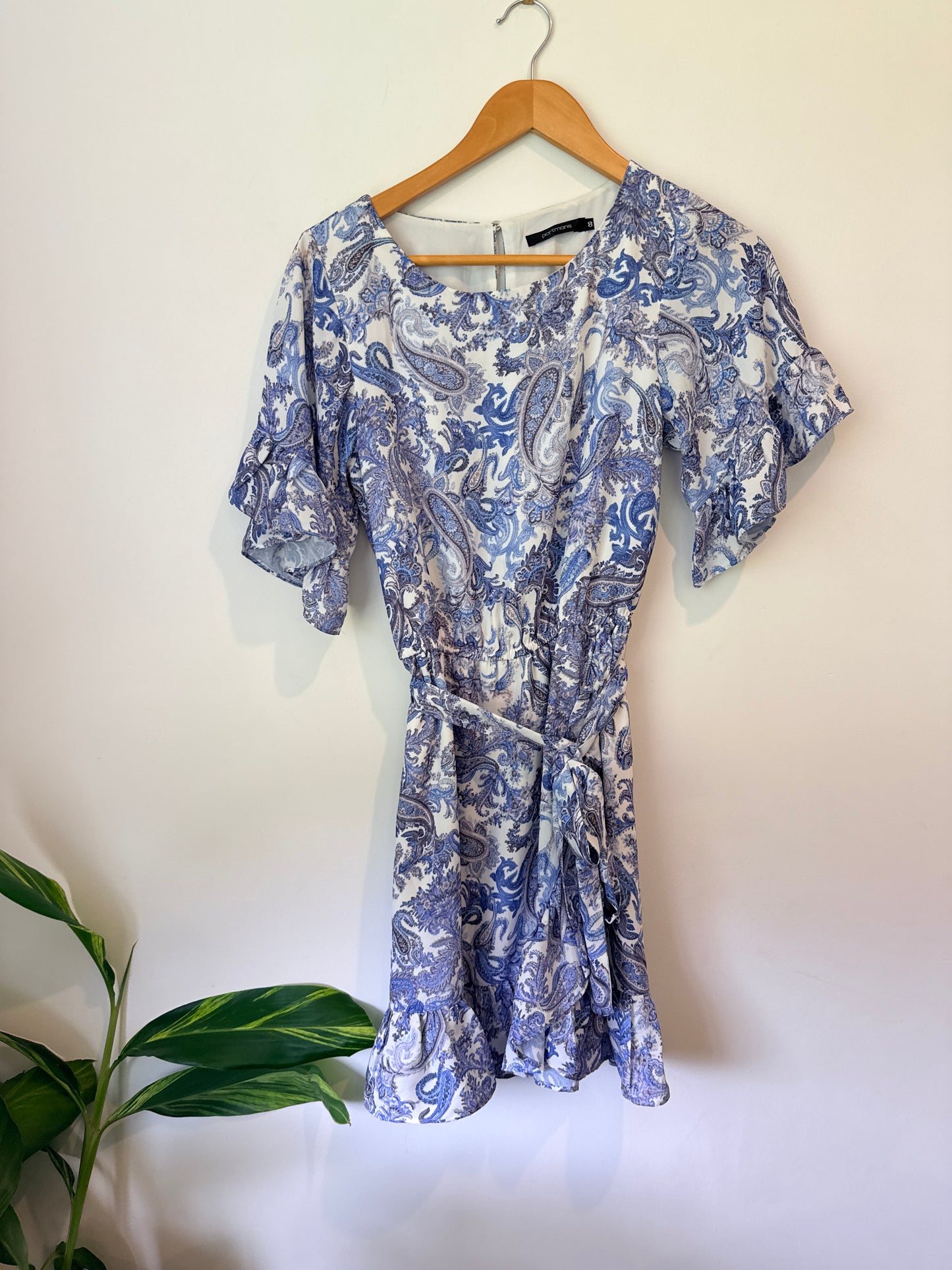 Portmans Size 8 Paisley Print Wrap Dress