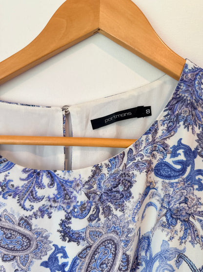 Portmans Size 8 Paisley Print Wrap Dress