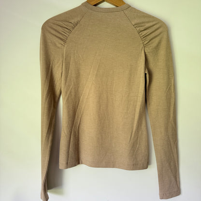 Mecity Size M Beige Long-Sleeved Top