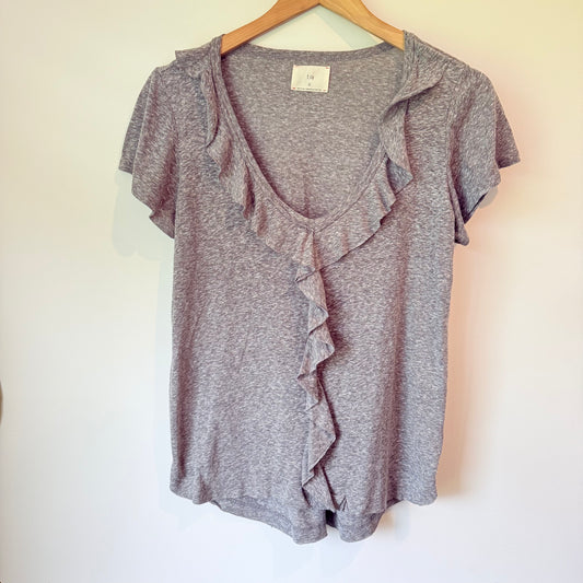 t.la Size S Lightweight Ruffle Trim Top