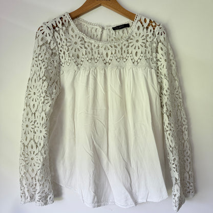 Just Jeans Size 10 Long-Sleeved Lace Blouse