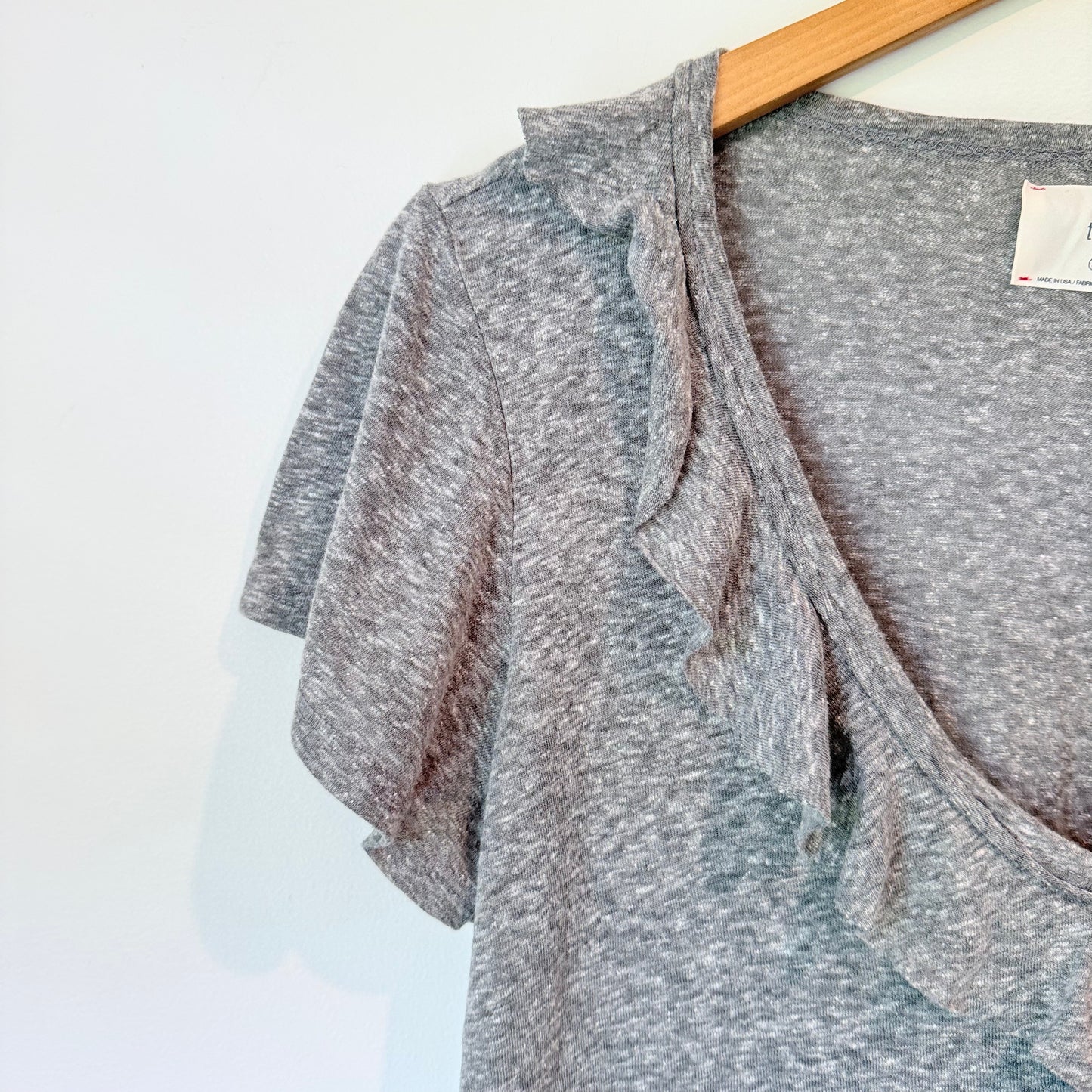 t.la Size S Lightweight Ruffle Trim Top