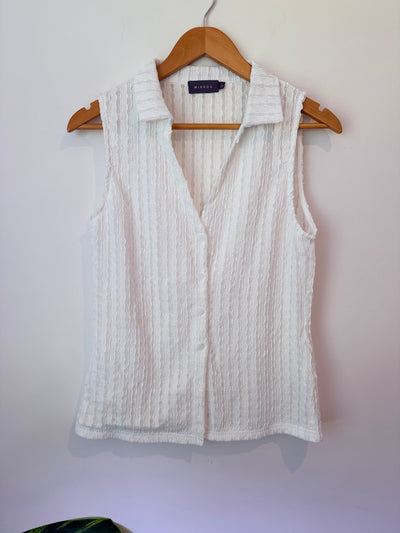 Mirrou Size L V-neck Sleeveless Blouse