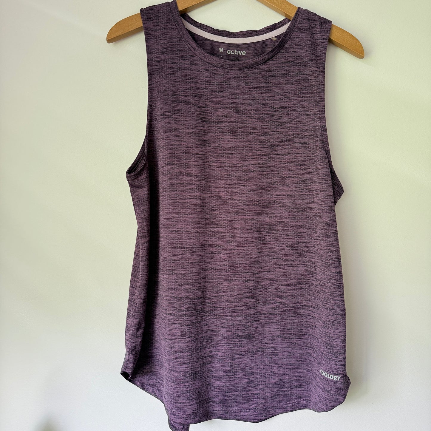 Active Size M Women's Purple Heathered Athletic Tank Top