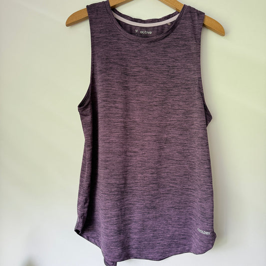 Active Size M Women's Purple Heathered Athletic Tank Top