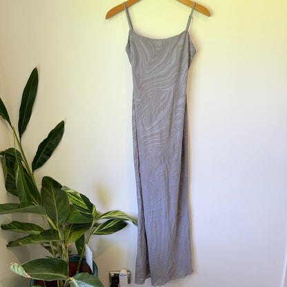 Glassons Grey Swirl Mesh Maxi Dress Size S