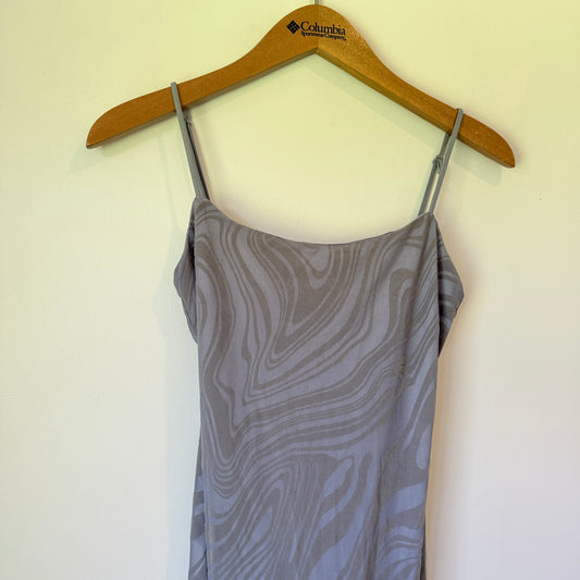 Glassons Grey Swirl Mesh Maxi Dress Size S
