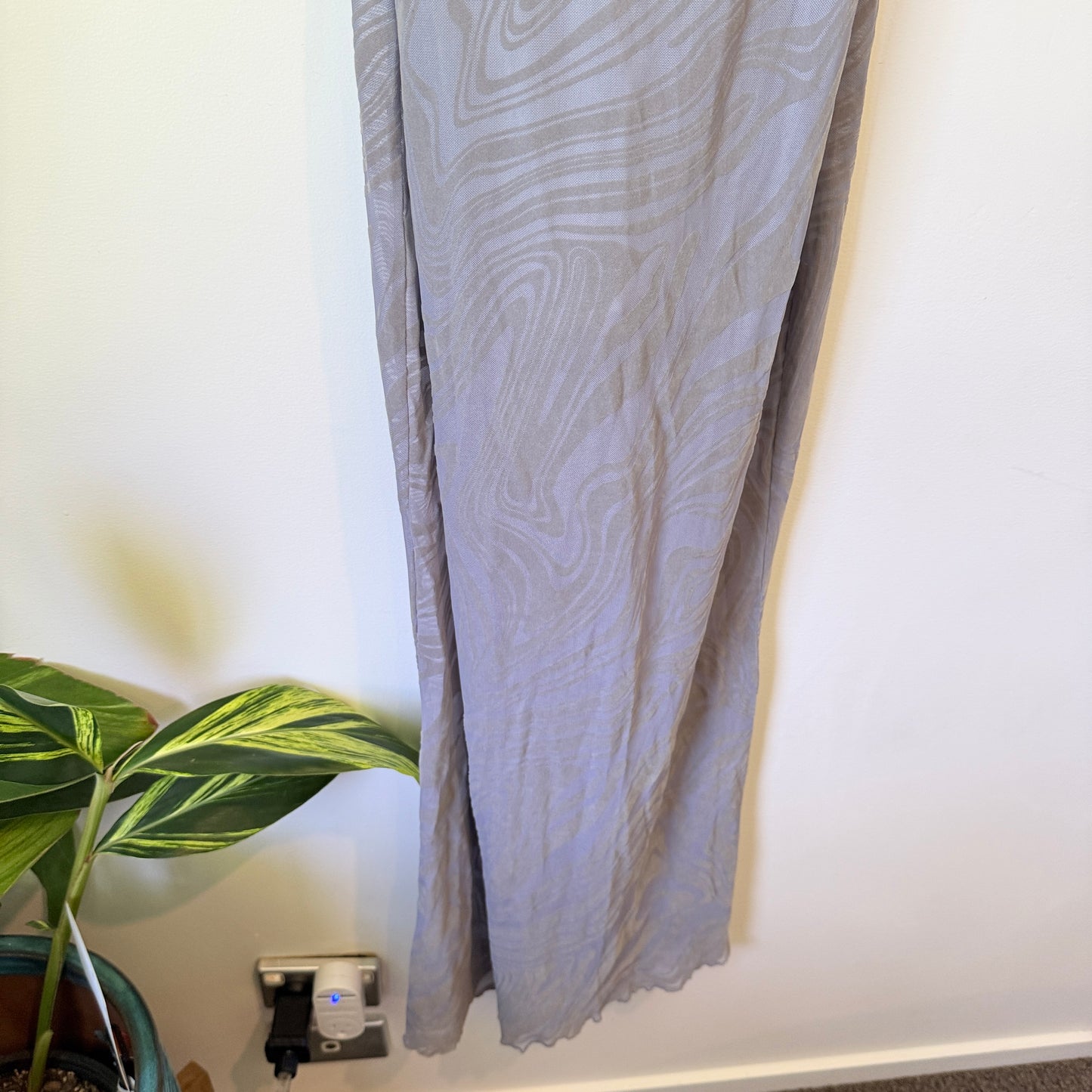 Glassons Grey Swirl Mesh Maxi Dress Size S