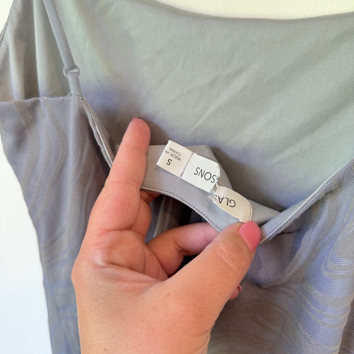 Glassons Grey Swirl Mesh Maxi Dress Size S