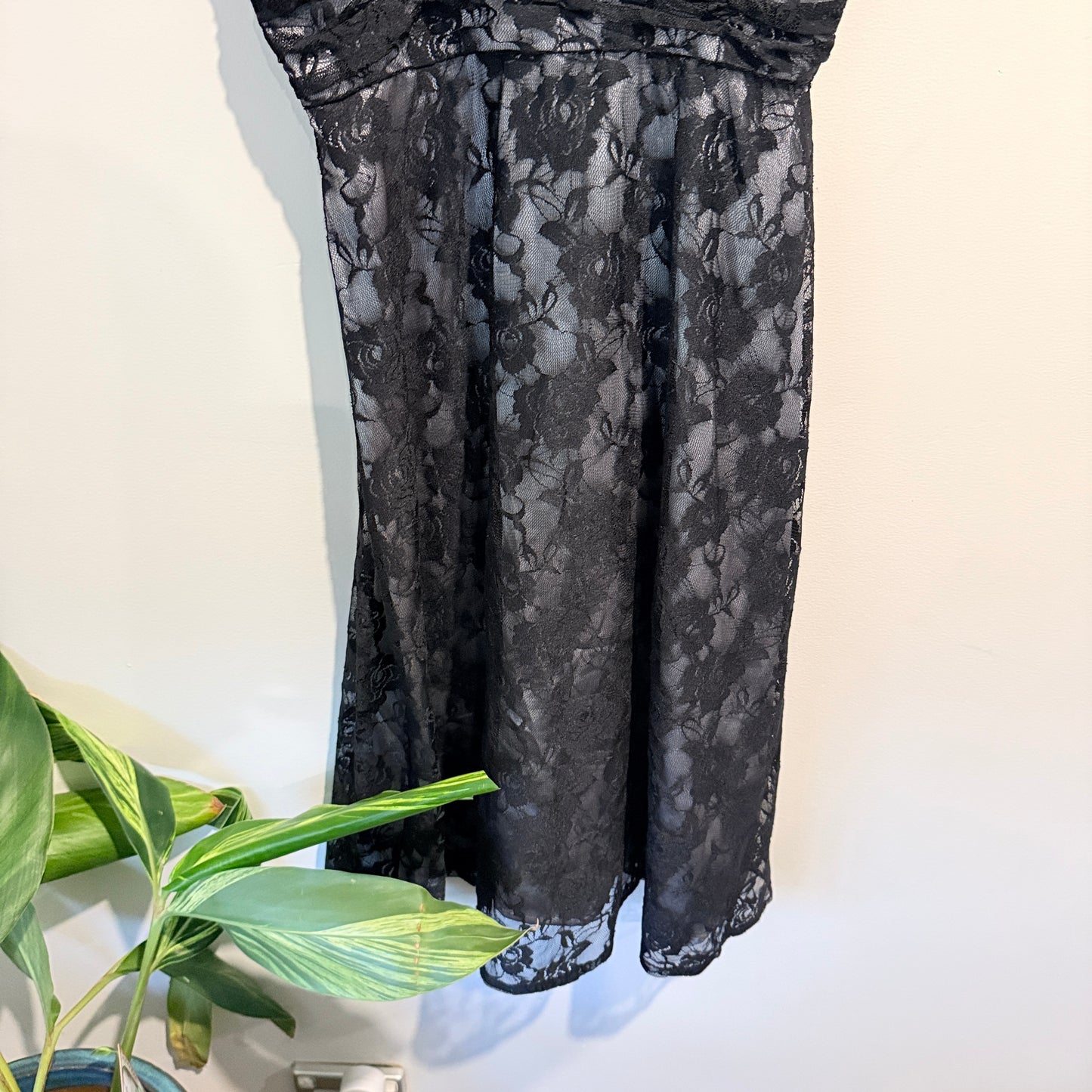Harlow Size 8 Floral Lace Overlay V-Neckline Dress