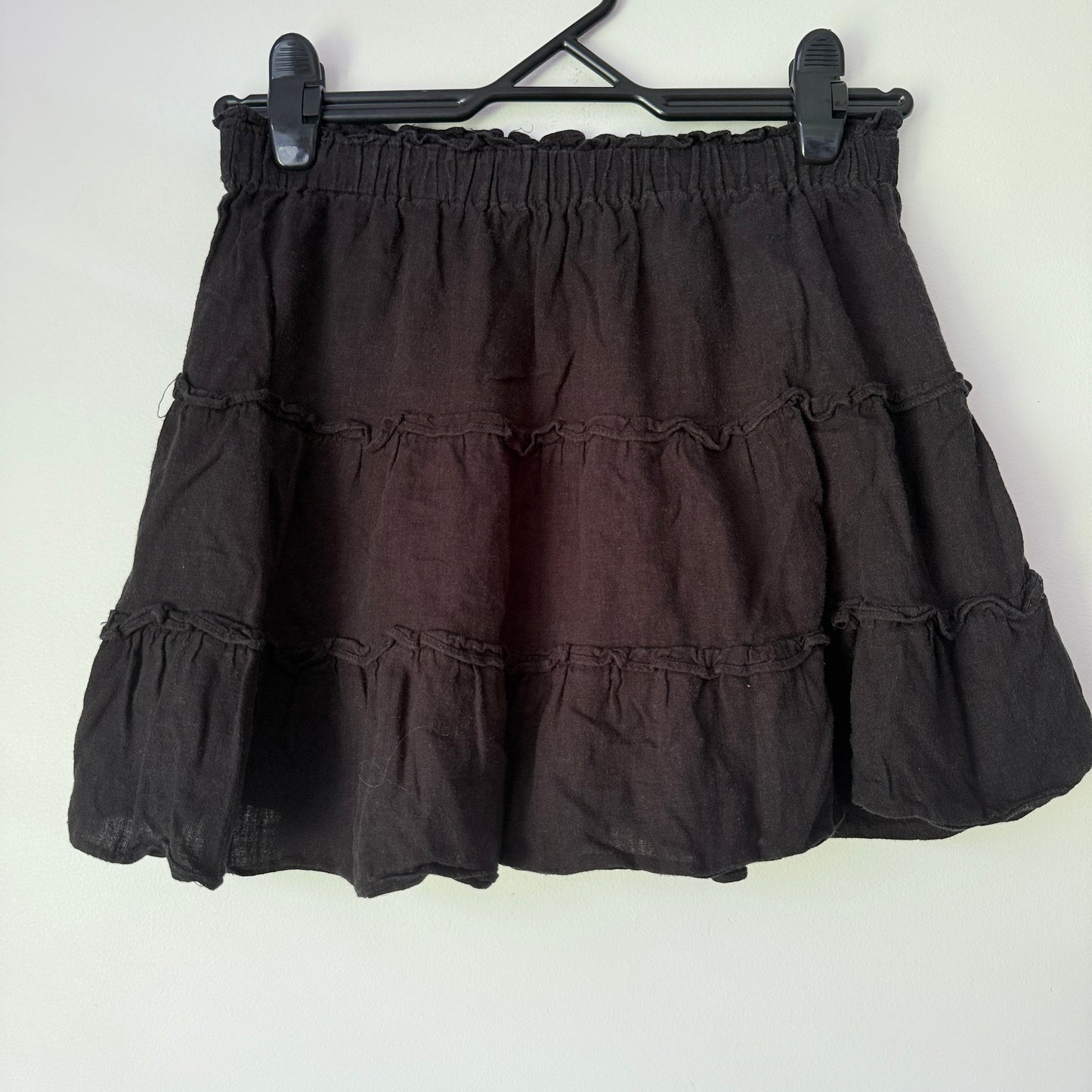 Glassons Size 8 Black Tiered Mini Skirt
