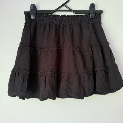 Glassons Size 8 Black Tiered Mini Skirt