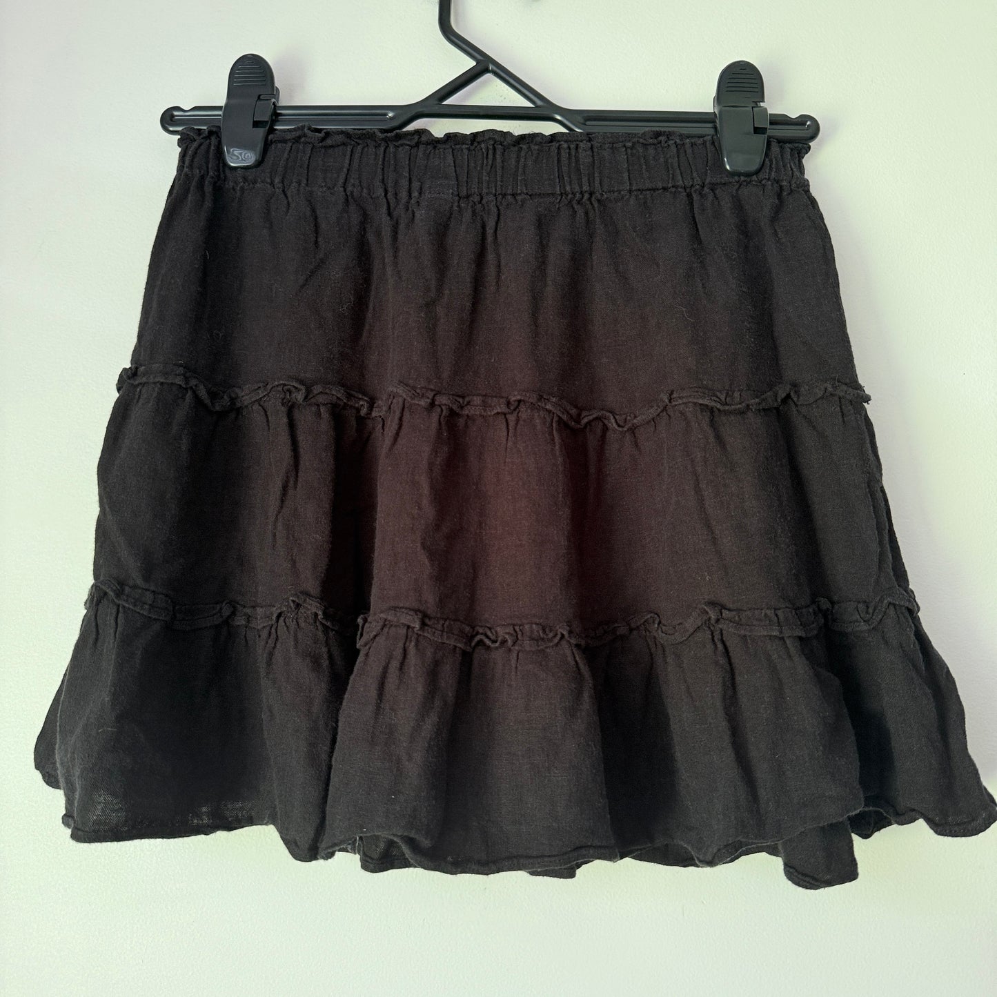 Glassons Size 8 Black Tiered Mini Skirt