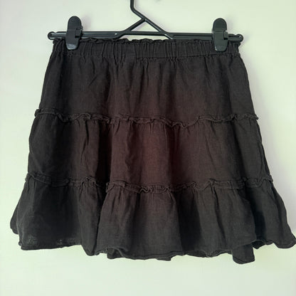 Glassons Size 8 Black Tiered Mini Skirt
