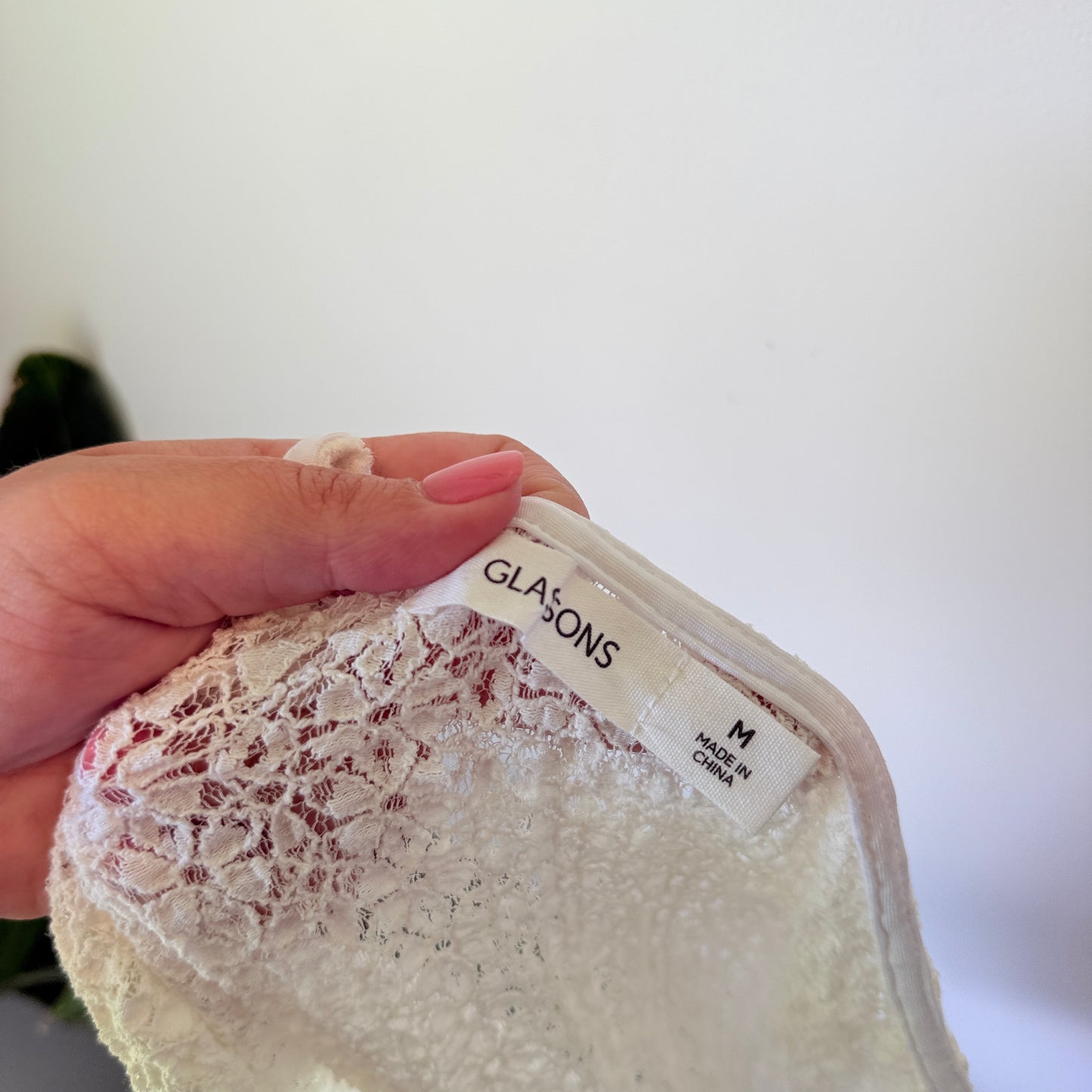 Glassons White Textured Lace One Shoulder Top Size M