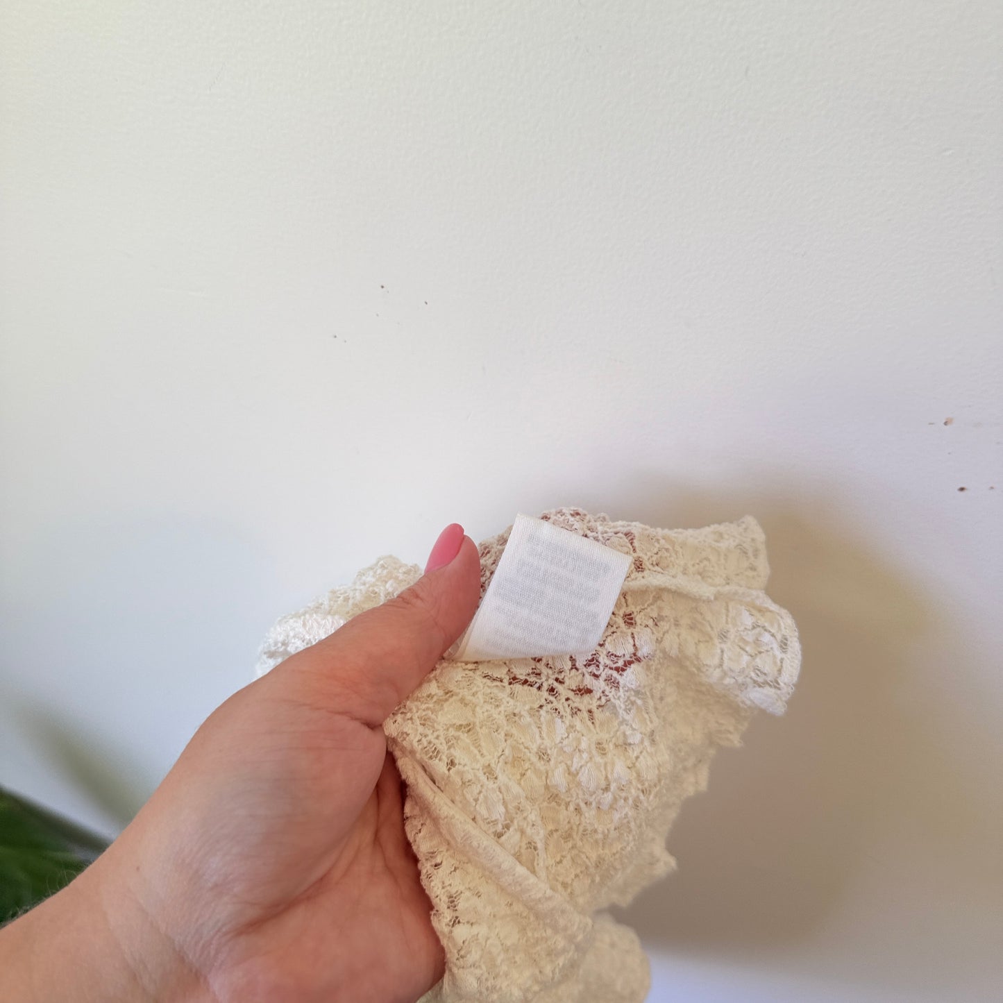 Glassons White Textured Lace One Shoulder Top Size M