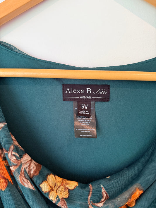 Alexa B Nites Size 16W Floral Maxi Dress