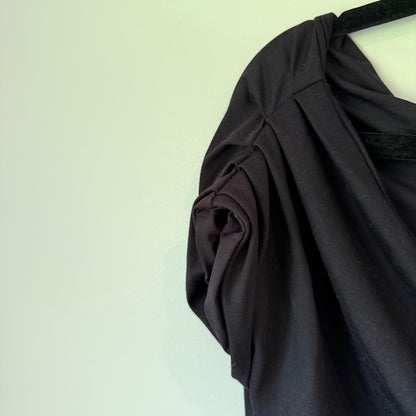 Glassons Black Cowl Neck Ruched Mini Dress Size M