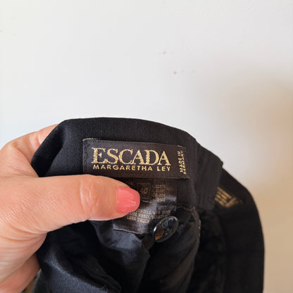 Escada Size 40 Pure Wool Black Midi Pencil Skirt