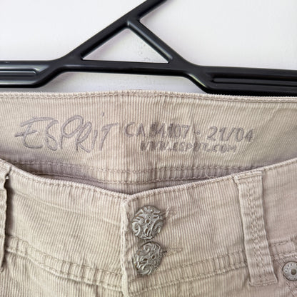 Esprit Size 21/04 Beige Corduroy Straight-Leg Pants