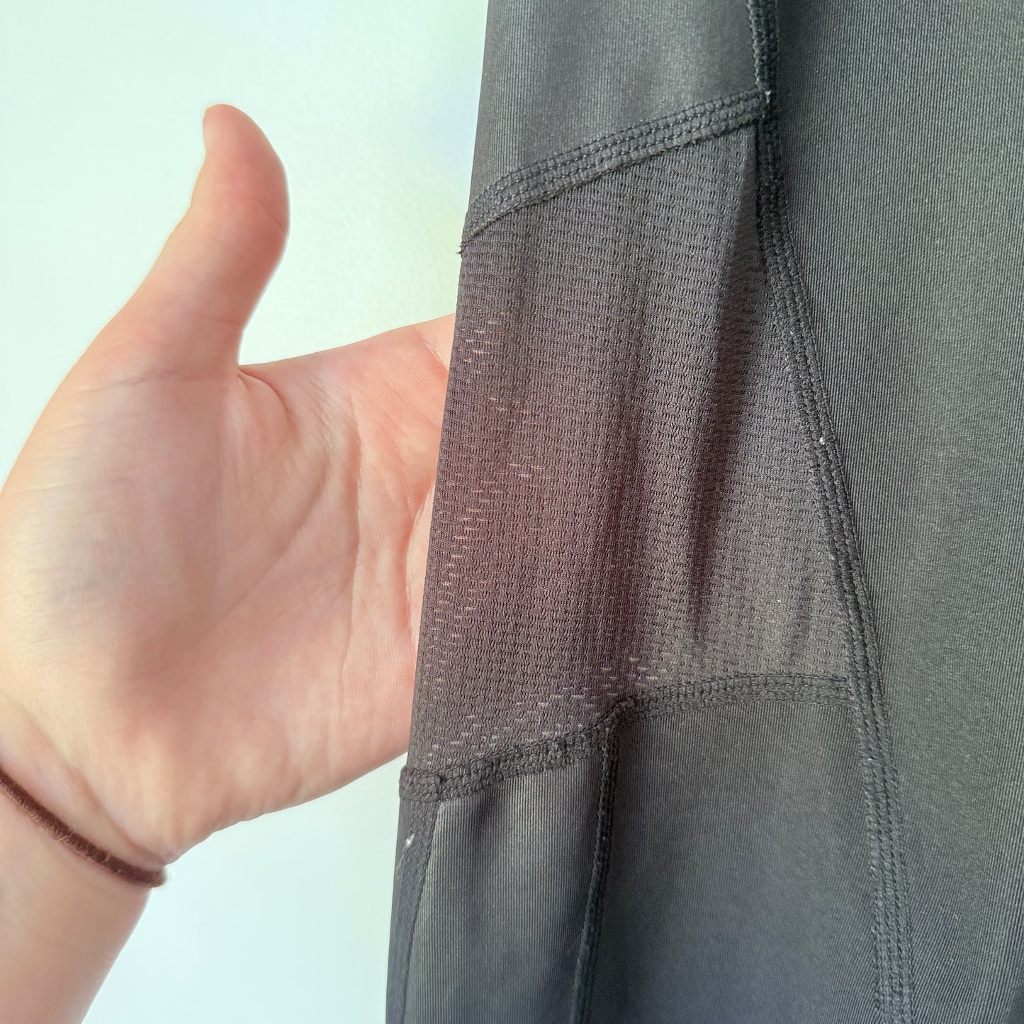 Black Athletic Leggings with Mesh Panels - 60cm waist