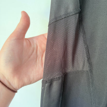 Black Athletic Leggings with Mesh Panels - 60cm waist