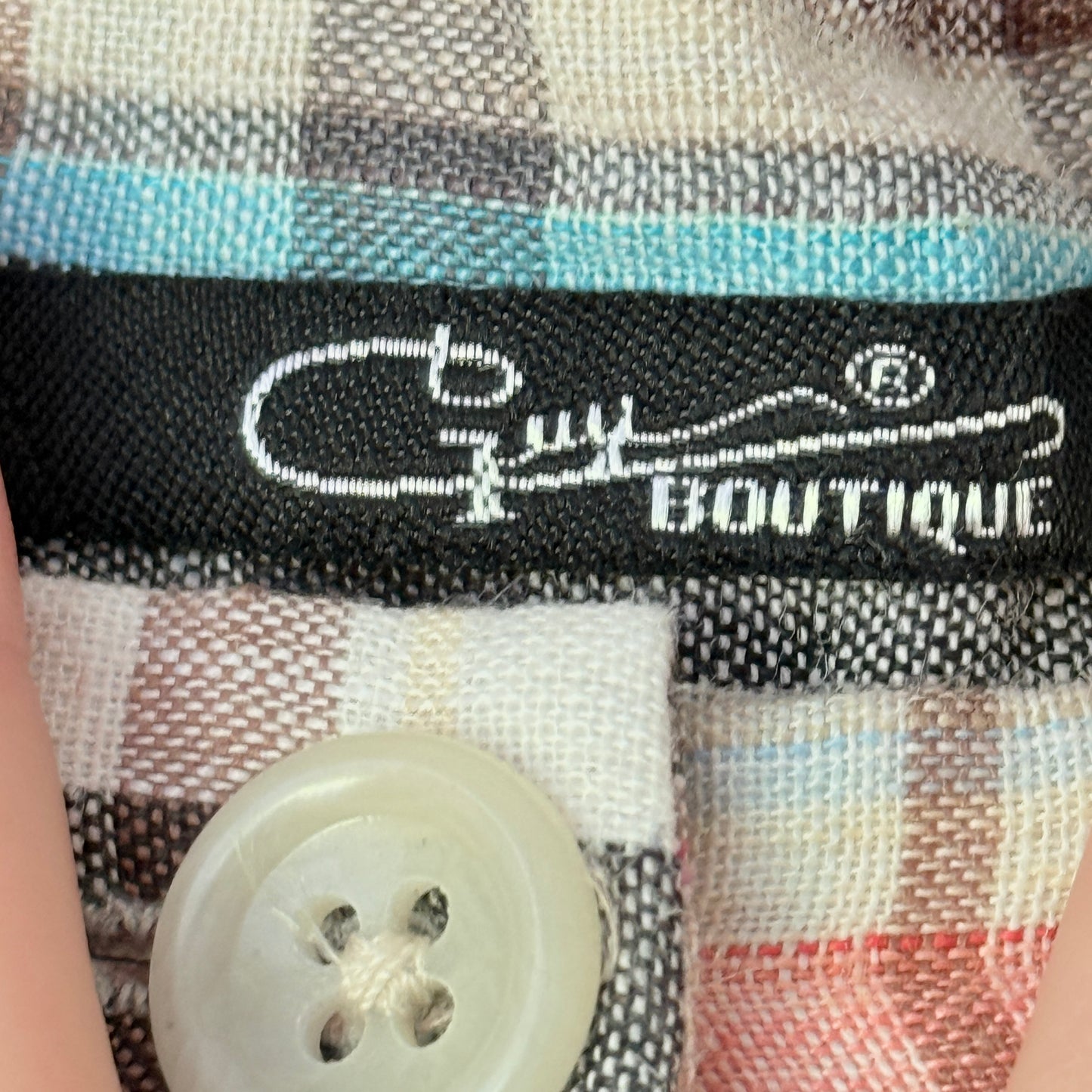 Guy Boutique Size M Multicoloured Plaid Linen-Blend Chino Shorts