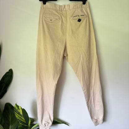 N.E.W.S. Size 28 Beige High-Waisted Tapered Trousers
