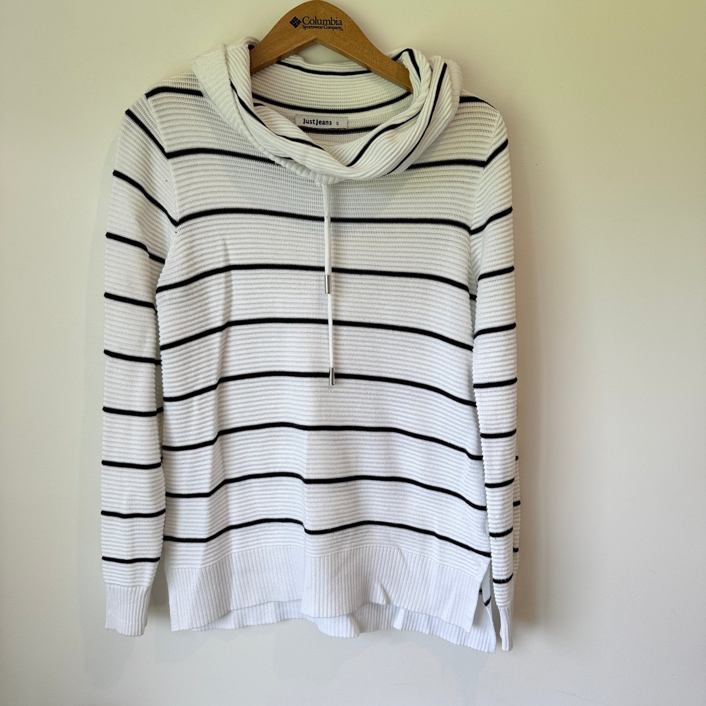 Just Jeans Size S Striped Cowl Neck Sweater