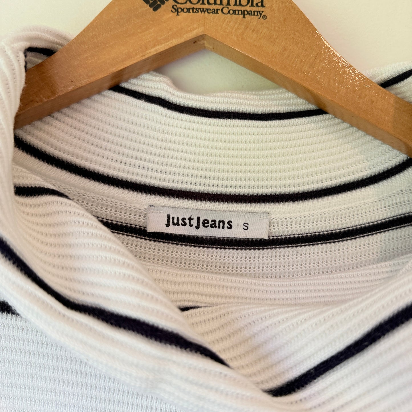 Just Jeans Size S Striped Cowl Neck Sweater