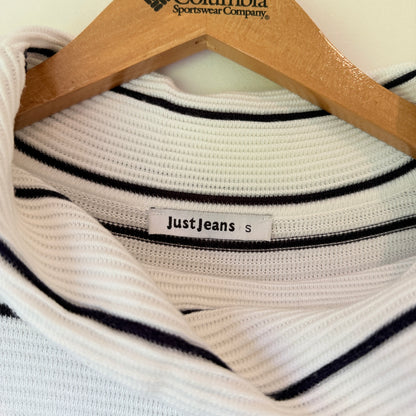 Just Jeans Size S Striped Cowl Neck Sweater
