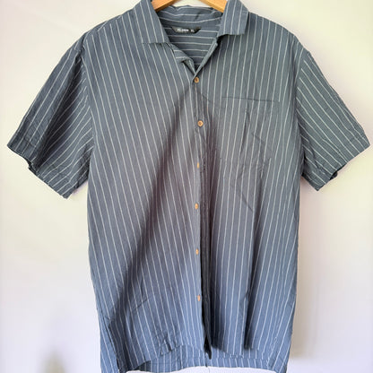 Pilgrim Size XL Blue-Grey Men's Short-Sleeve Button-Up Shirt