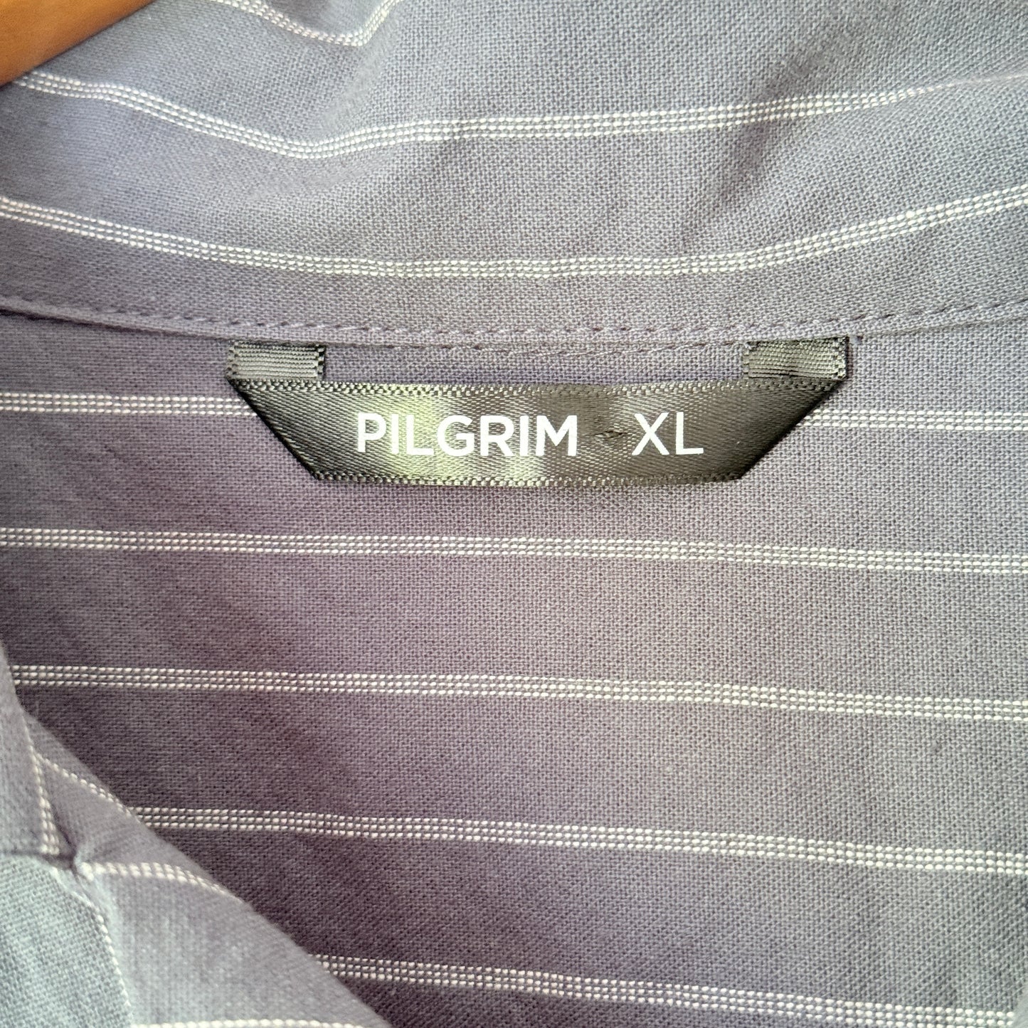 Pilgrim Size XL Blue-Grey Men's Short-Sleeve Button-Up Shirt