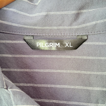 Pilgrim Size XL Blue-Grey Men's Short-Sleeve Button-Up Shirt