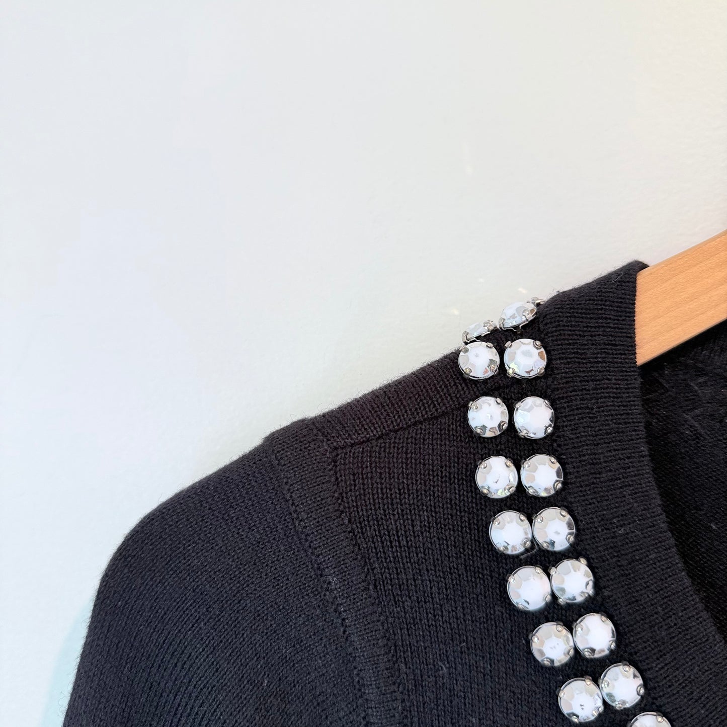 Alannah Hill Black Cardigan - Embellished Collar - Size 8