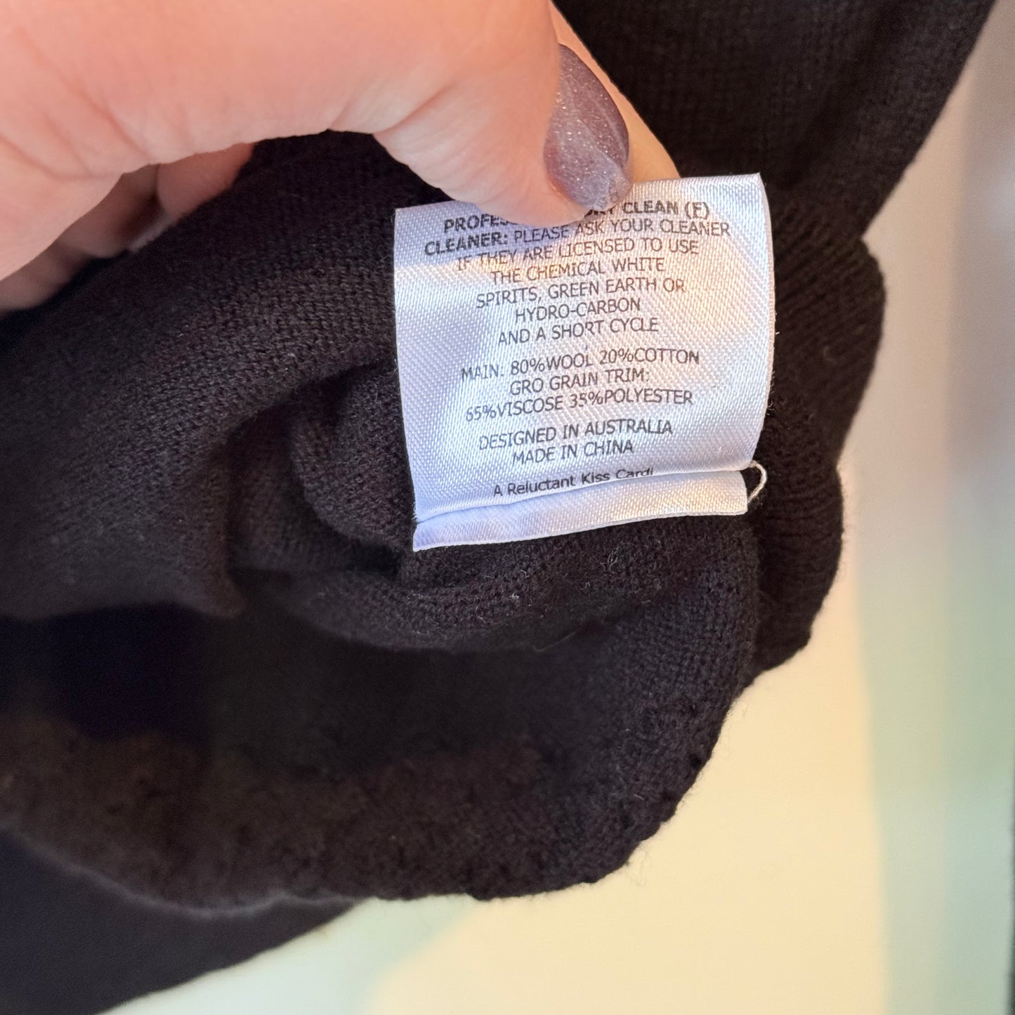 Alannah Hill Black Cardigan - Embellished Collar - Size 8