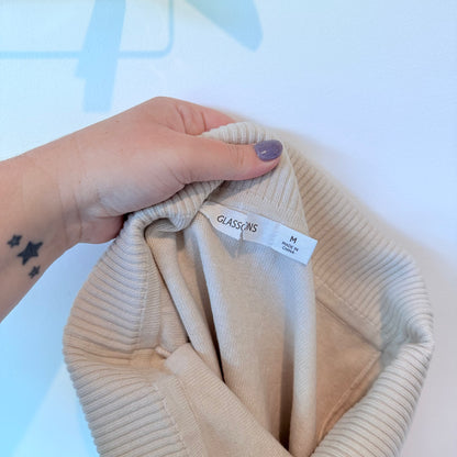 Glassons Cable Knit Tube Top - Beige/Cream - Size M